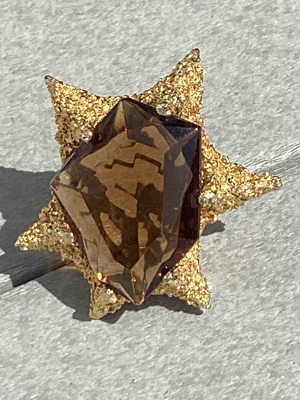 Vintage starburst brooch/enhancer Brutalist Celestial Cosmic Wabi-Sabi